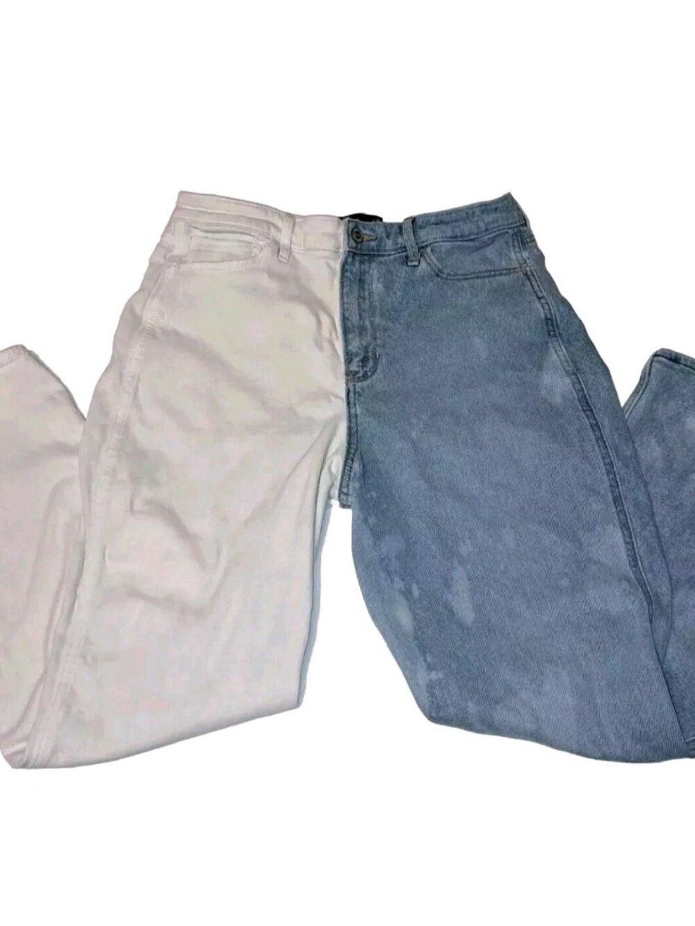 Hollister Women's 11 Blue White Jeans 30x27 Custom Bleached